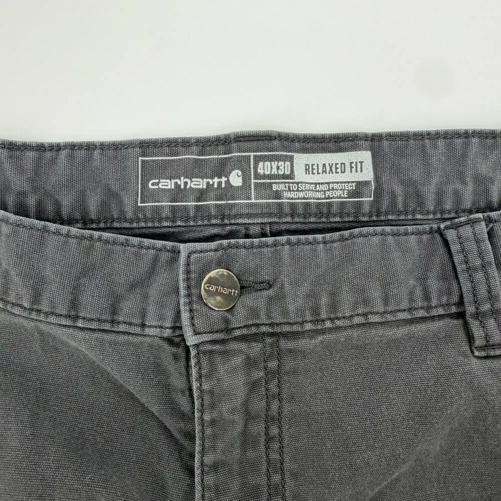 Carhartt‎ Cargo Pants Mens 40X30 (38x28 ACTUAL) Gray Relaxed Fit Workwear